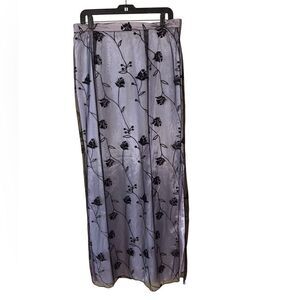 Chelsea Nites Vintage Elegant Lavender & Black Mesh Floral Skirt Size 14